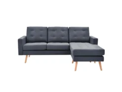 KULMA - Canapé D'Angle Réversible Gris Foncé Capitonné -Canapé Soldes Boutique canape 9484731