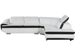 Canapé D'angle Cuir Reconstitué Et PVC "Montréal" - 5 Places - Blanc - Angle Droit -Canapé Soldes Boutique canape 9484883