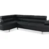 Canapé D'angle Gauche Avec Têtières Relevables Charly Noir