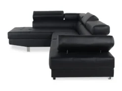 Canapé D'angle Gauche Avec Têtières Relevables Charly Noir -Canapé Soldes Boutique canape 9989537