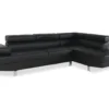 Canapé D'angle Droit Avec Têtières Relevables Charly Noir