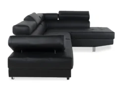 Canapé D'angle Droit Avec Têtières Relevables Charly Noir -Canapé Soldes Boutique canape 9989709