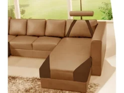 Canapé D'angle En Cuir Italien 7/8 Places NAPLES, Marron Et Chocolat, Angle Droit Et Méridienne à Gauche (vu De Face) 4 Canapé D'angle En Cuir Italien 7/8 Places NAPLES, Marron Et Chocolat, Angle Droit Et Méridienne à Gauche (vu De Face) -Canapé Soldes Boutique canape 9990039