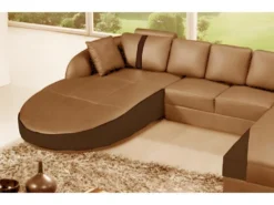 Canapé D'angle En Cuir Italien 7/8 Places NAPLES, Marron Et Chocolat, Angle Droit Et Méridienne à Gauche (vu De Face) 5 Canapé D'angle En Cuir Italien 7/8 Places NAPLES, Marron Et Chocolat, Angle Droit Et Méridienne à Gauche (vu De Face) -Canapé Soldes Boutique canape 9990041