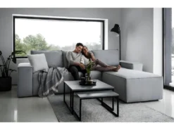 Canapé D'angle Convertible - SIDNEY VELOURS - En Tissu Luxe - 5/6 Places, Gris Foncé, Angle Droit (vu De Face) 9 Canapé D'angle Convertible - SIDNEY VELOURS - En Tissu Luxe - 5/6 Places, Gris Foncé, Angle Droit (vu De Face) -Canapé Soldes Boutique canape 9992633