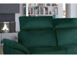 Canapé D'angle Convertible En Tissu Velours Prestige, Vert, 5 Places, Angle Droit (vu De Face) - TRESOR -Canapé Soldes Boutique canape 9993071