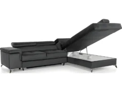 Canapé D'angle Convertible - ERWAN - En Tissu Luxe 5 Places, Anthracite, Angle Droit (vu De Face) -Canapé Soldes Boutique canape 9993775