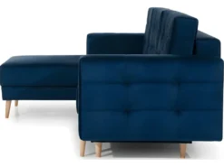 Canapé D'angle Convertible ASSIA VELOURS - En Tissu De Qualité 5 Places, Bleu Foncé, Angle Gauche (vu De Face) 8 Canapé D'angle Convertible ASSIA VELOURS - En Tissu De Qualité 5 Places, Bleu Foncé, Angle Gauche (vu De Face) -Canapé Soldes Boutique canape 9993807