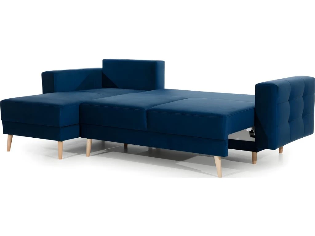 Canapé D'angle Convertible ASSIA VELOURS - En Tissu De Qualité 5 Places, Bleu Foncé, Angle Gauche (vu De Face) 5 Canapé D'angle Convertible ASSIA VELOURS - En Tissu De Qualité 5 Places, Bleu Foncé, Angle Gauche (vu De Face) – Image 5