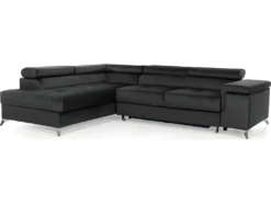 Canapé D'angle Convertible - ERWAN - En Tissu Luxe 5 Places, Anthracite, Angle Gauche (vu De Face) -Canapé Soldes Boutique canape 9993935