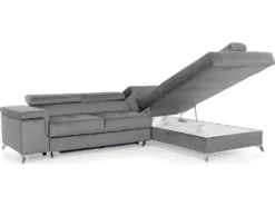 Canapé D'angle Convertible - ERWAN - En Tissu Luxe 5 Places, Gris, Angle Droit (vu De Face) -Canapé Soldes Boutique canape 9993951