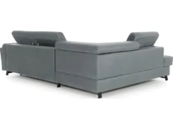 Canapé D'angle Convertible - KARL VELOURS - En Tissu Prestige, 5 Places, Gris, Angle Droit (vu De Face) -Canapé Soldes Boutique canape 9993971