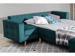 Canapé Panoramique Convertible - ASMA VELOURS - En Tissu De Qualité 5 Places, Vert Foncé, Méridienne à Droite Et Angle à Gauche (vu De Face) 9 Canapé Panoramique Convertible - ASMA VELOURS - En Tissu De Qualité 5 Places, Vert Foncé, Méridienne à Droite Et Angle à Gauche (vu De Face) -Canapé Soldes Boutique canape 9994013