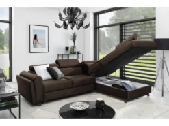 Canapé D'angle Convertible - KARL VELOURS - En Tissu Prestige, 5 Places, Chocolat, Angle Droit (vu De Face) 7 Canapé D'angle Convertible - KARL VELOURS - En Tissu Prestige, 5 Places, Chocolat, Angle Droit (vu De Face) -Canapé Soldes Boutique canape 9994475