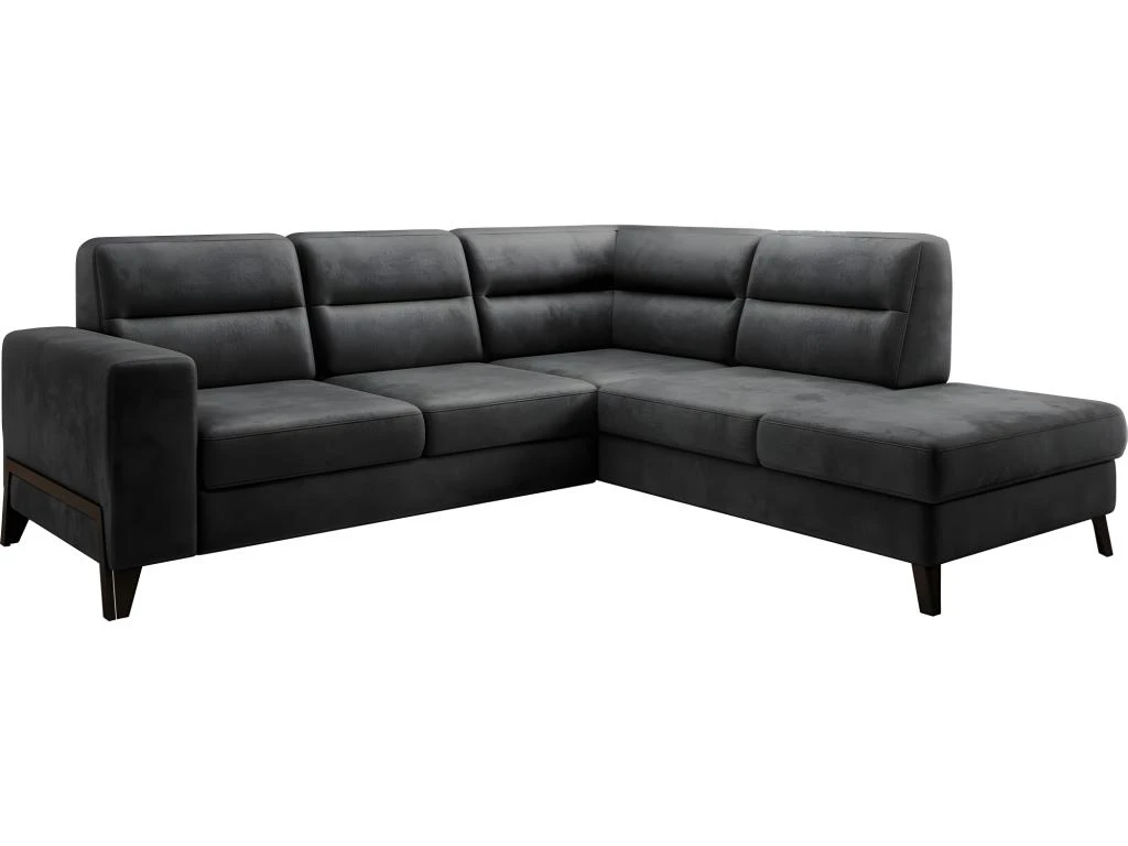 Canapé D'angle Convertible - CASTA VELOURS - En Tissu Luxe, Anthracite, 5/6 Places, Angle Droit (vu De Face) 1 Canapé D'angle Convertible - CASTA VELOURS - En Tissu Luxe, Anthracite, 5/6 Places, Angle Droit (vu De Face)