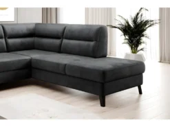 Canapé D'angle Convertible - CASTA VELOURS - En Tissu Luxe, Anthracite, 5/6 Places, Angle Droit (vu De Face) 8 Canapé D'angle Convertible - CASTA VELOURS - En Tissu Luxe, Anthracite, 5/6 Places, Angle Droit (vu De Face) -Canapé Soldes Boutique canape 9994605