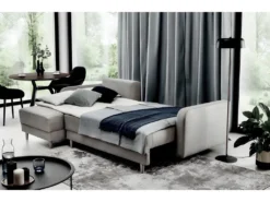 Canapé D'angle Convertible En Tissu Velours Luxe, Rangement - Gris Foncé, Angle Gauche (vu De Face), ROXANE VELOURS -Canapé Soldes Boutique canape 9994821