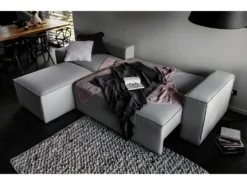 Canapé D'angle Convertible - SIDNEY VELOURS - En Tissu Luxe - 5/6 Places, Gris Foncé, Angle Gauche (vu De Face) -Canapé Soldes Boutique canape 9995969