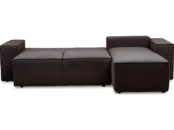 Canapé D'angle Convertible - SIDNEY VELOURS - En Tissu Luxe - 5/6 Places, Chocolat, Angle Droit (vu De Face) -Canapé Soldes Boutique canape 9996441