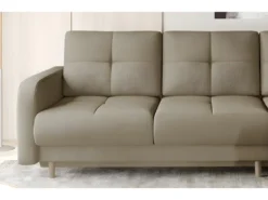 Canapé D'angle Convertible En Tissu Velours Luxe, Rangement - BEIGE, Angle Droit (vu De Face), ROXANE VELOURS -Canapé Soldes Boutique canape 9996451