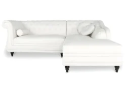 Canapé D'angle Droit Empire Blanc Style Chesterfield