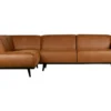 STATEMENT - Canapé D'angle Gauche 4 Places éco Cuir Cognac