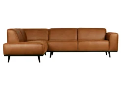 STATEMENT - Canapé D'angle Gauche 4 Places éco Cuir Cognac