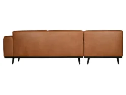 STATEMENT - Canapé D'angle Gauche 4 Places éco Cuir Cognac -Canapé Soldes Boutique ensemble canape 10004459