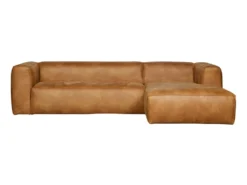 BEAN - Canapé D'angle Droit 5 Places Eco Cuir Marron L305