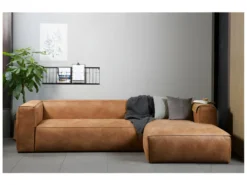 BEAN - Canapé D'angle Droit 5 Places Eco Cuir Marron L305 -Canapé Soldes Boutique ensemble canape 12671089