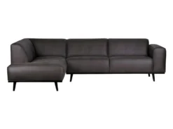 STATEMENT - Canapé D'angle Gauche 4 Places Eco Cuir Gris