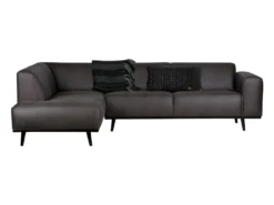 STATEMENT - Canapé D'angle Gauche 4 Places Eco Cuir Gris -Canapé Soldes Boutique ensemble canape 13263043