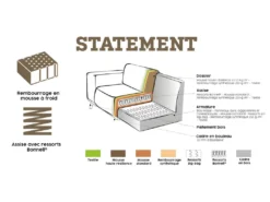 STATEMENT - Canapé D'angle Gauche 4 Places Eco Cuir Gris -Canapé Soldes Boutique ensemble canape 13263045