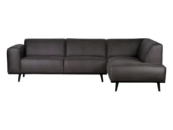 STATEMENT - Canapé D'angle Droit 4 Paces Eco Cuir Gris