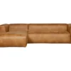 BEAN - Canapé D'angle Gauche 5 Places Eco Cuir Marron L305