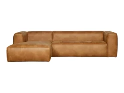 BEAN - Canapé D'angle Gauche 5 Places Eco Cuir Marron L305