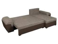 Canapé D'angle Réversible Et Convertible En Tissu GABY - Bicolore Marron / Beige -Canapé Soldes Boutique fauteuil enfant 423703