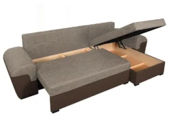 Canapé D'angle Réversible Et Convertible En Tissu GABY - Bicolore Marron / Beige -Canapé Soldes Boutique fauteuil enfant 423707